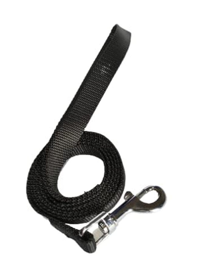 Pups&Pets طقم طوق ومقود من النايلون 15 مم من Pups&Pets، للاستخدام اليومي، طقم طوق ومقود للكلاب بشريط عادي 0.5 بوصة لجميع سلالات الكلاب والجراء للمشي والتدريب في الخارج (أسود) - Image 3